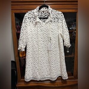 White Lace Floral Dress